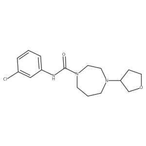 N-(3-chlorophenyl)-4-(oxolan-3-yl)-1,4-diazepane-1-carboxamide结构式