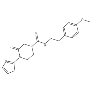 N-[2-(4-methoxyphenyl)ethyl]-3-oxo-4-(1,3-thiazol-2-yl)piperazine-1-carboxamide结构式