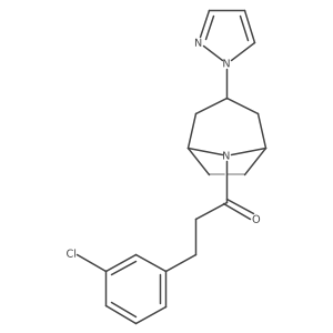 3-(3-chlorophenyl)-1-[3-(1H-pyrazol-1-yl)-8-azabicyclo[3.2.1]octan-8-yl]propan-1-one结构式