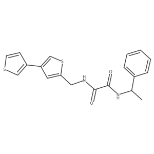 N-({[3,3'-bithiophene]-5-yl}methyl)-N'-(1-phenylethyl)ethanediamide结构式