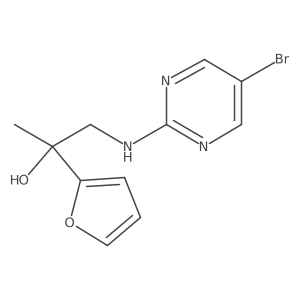 1-[(5-Bromopyrimidin-2-yl)amino]-2-(furan-2-yl)propan-2-ol结构式