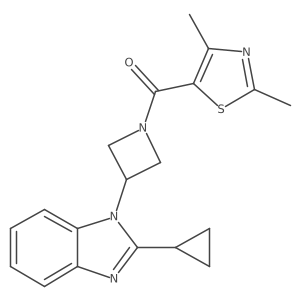 2-cyclopropyl-1-[1-(2,4-dimethyl-1,3-thiazole-5-carbonyl)azetidin-3-yl]-1H-1,3-benzodiazole结构式