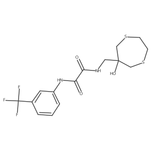 N'-[(6-hydroxy-1,4-dithiepan-6-yl)methyl]-N-[3-(trifluoromethyl)phenyl]ethanediamide结构式