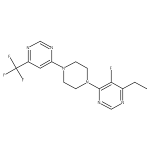 4-Ethyl-5-fluoro-6-{4-[6-(trifluoromethyl)pyrimidin-4-yl]piperazin-1-yl}pyrimidine结构式