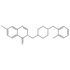7-Fluoro-3-({1-[(2-methylphenyl)methyl]piperidin-4-yl}methyl)-3,4-dihydroquinazolin-4-one结构式