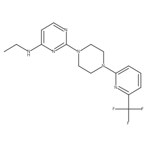 N-ethyl-2-{4-[6-(trifluoromethyl)pyridin-2-yl]piperazin-1-yl}pyrimidin-4-amine结构式