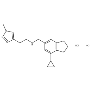 N-[(7-Cyclopropyl-1,3-benzodioxol-5-yl)methyl]-2-(1-methyltriazol-4-yl)ethanamine;dihydrochloride结构式
