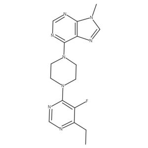 6-[4-(6-ethyl-5-fluoropyrimidin-4-yl)piperazin-1-yl]-9-methyl-9H-purine Structure