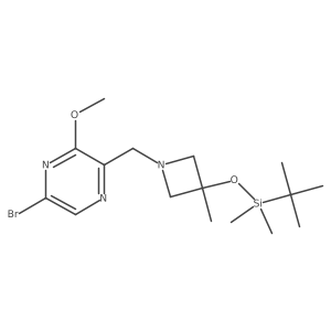5-Bromo-2-((3-((tert-butyldimethylsilyl)oxy)-3-methylazetidin-1-yl)methyl)-3-methoxypyrazine结构式