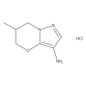 6-methyl-5H,6H,7H-pyrazolo[3,2-b][1,3]oxazin-3-amine hydrochloride结构式