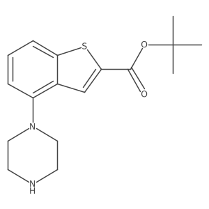 Tert-butyl 4-(piperazin-1-yl)-1-benzothiophene-2-carboxylate结构式