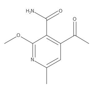 4-Acetyl-2-methoxy-6-methyl-3-pyridinecarboxamide Structure