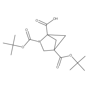 2,4-Bis[(tert-butoxy)carbonyl]-2-azabicyclo[2.1.1]hexane-1-carboxylic acid Structure