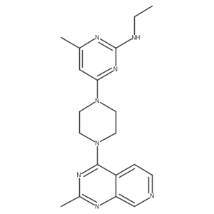 N-ethyl-4-methyl-6-(4-{2-methylpyrido[3,4-d]pyrimidin-4-yl}piperazin-1-yl)pyrimidin-2-amine结构式