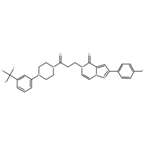 2-(4-fluorophenyl)-5-(3-oxo-3-{4-[3-(trifluoromethyl)phenyl]piperazin-1-yl}propyl)-4H,5H-pyrazolo[1,5-a]pyrazin-4-one Structure