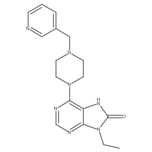 9-ethyl-6-{4-[(pyridin-3-yl)methyl]piperazin-1-yl}-8,9-dihydro-7H-purin-8-one Structure
