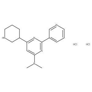 N,N-dimethyl-6-(piperidin-3-yl)-2-(pyridin-3-yl)pyrimidin-4-amine dihydrochloride结构式
