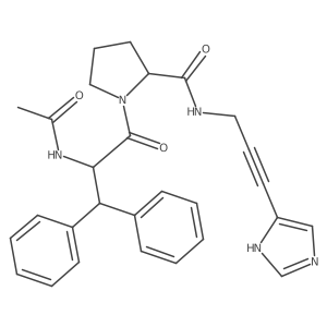 (2S)-1-[(2R)-2-acetamido-3,3-diphenylpropanoyl]-N-[3-(1H-imidazol-5-yl)prop-2-ynyl]pyrrolidine-2-carboxamide Structure