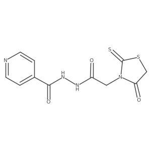 N'-(2-(4-oxo-2-thioxothiazolidin-3-yl)acetyl)isonicotinohydrazide Structure