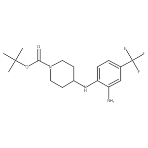 tert-Butyl 4-(2-amino-4-(trifluoromethyl) phenylamino)piperidine-1-carboxylate结构式