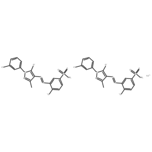 Cobaltate(1-a)a, bis[3-a[[1-a(3-achlorophenyl)a-a4,a5-adihydro-a3-amethyl-a5-aoxo-a1H-apyrazol-a4-ayl]aazo]a-a4-ahydroxybenzenesulfonaamidato(2-a)a]a-结构式