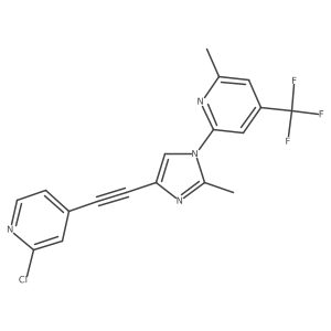 2-[4-[2-(2-Chloropyridin-4-yl)ethynyl]-2-methylimidazol-1-yl]-6-methyl-4-(trifluoromethyl)pyridine Structure