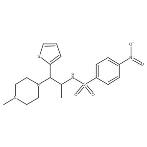 N-(1-(4-methylpiperazin-1-yl)-1-(thiophen-2-yl)propan-2-yl)-4-nitrobenzenesulfonamide结构式