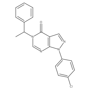 1-(4-chlorophenyl)-5-(1-phenylethyl)pyrazolo[3,4-d]pyrimidin-4-one结构式