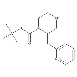 Tert-butyl 2-(pyridin-2-ylmethyl)piperazine-1-carboxylate结构式
