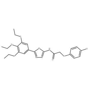 2-(4-chlorophenoxy)-N-[5-(3,4,5-triethoxyphenyl)-1,3,4-oxadiazol-2-yl]acetamide Structure