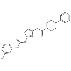 1-(3-Chlorophenyl)-3-(4-(2-oxo-2-(4-phenylpiperazin-1-yl)ethyl)thiazol-2-yl)urea结构式
