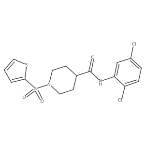 N-(2,5-dichlorophenyl)-1-(thiophen-2-ylsulfonyl)piperidine-4-carboxamide结构式