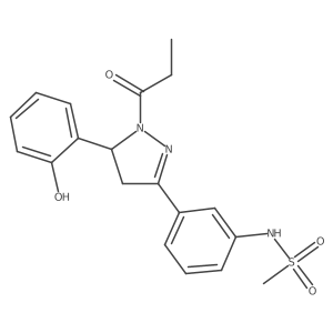N-(3-(5-(2-hydroxyphenyl)-1-propionyl-4,5-dihydro-1H-pyrazol-3-yl)phenyl)methanesulfonamide结构式