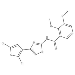 N-(4-(2,5-dichlorothiophen-3-yl)thiazol-2-yl)-2,3-dimethoxybenzamide结构式