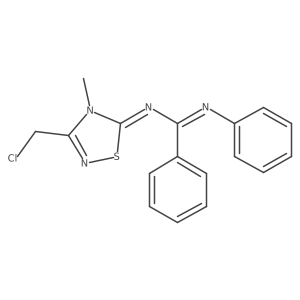 N-[3-(chloromethyl)-4-methyl-4,5-dihydro-1,2,4-thiadiazol-5-ylidene]-N'-phenylbenzenecarboximidamide Structure