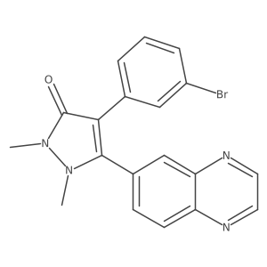 4-(3-Bromo-phenyl)-1,2-dimethyl-5-quinoxalin-6-yl-1,2-dihydro-pyrazol-3-one Structure