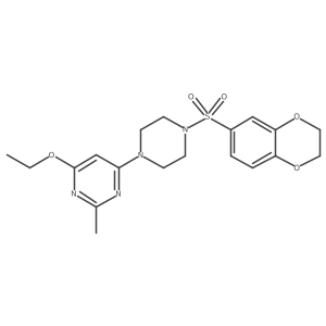 4-(4-((2,3-Dihydrobenzo[b][1,4]dioxin-6-yl)sulfonyl)piperazin-1-yl)-6-ethoxy-2-methylpyrimidine结构式