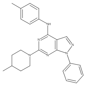 N-(4-methylphenyl)-6-(4-methylpiperidin-1-yl)-1-phenyl-1H-pyrazolo[3,4-d]pyrimidin-4-amine结构式