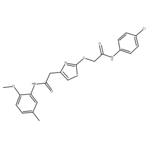 N-(4-chlorophenyl)-2-((4-(2-((2-methoxy-5-methylphenyl)amino)-2-oxoethyl)thiazol-2-yl)thio)acetamide Structure