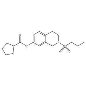 N-(2-(propylsulfonyl)-1,2,3,4-tetrahydroisoquinolin-7-yl)cyclopentanecarboxamide结构式