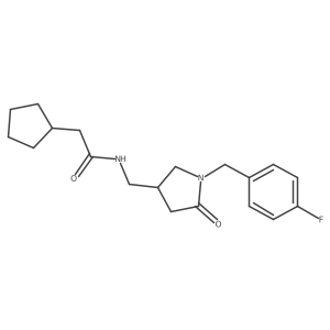 2-cyclopentyl-N-({1-[(4-fluorophenyl)methyl]-5-oxopyrrolidin-3-yl}methyl)acetamide结构式