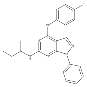(4-Fluorophenyl){6-[(methylpropyl)amino]-1-phenylpyrazolo[4,5-e]pyrimidin-4-yl}amine结构式