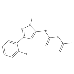 prop-1-en-2-yl 3-(2-fluorophenyl)-1-methyl-1H-pyrazol-5-ylcarbamate Structure
