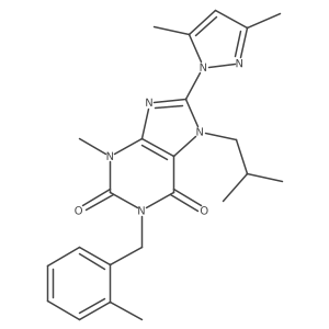 8-(3,5-dimethyl-1H-pyrazol-1-yl)-7-isobutyl-3-methyl-1-(2-methylbenzyl)-1H-purine-2,6(3H,7H)-dione Structure