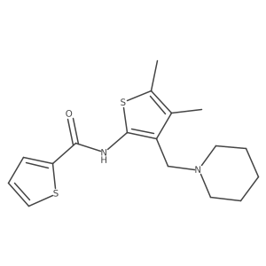 N-[4,5-Dimethyl-3-(1-piperidinylmethyl)-2-thienyl]-2-thiophenecarboxamide结构式