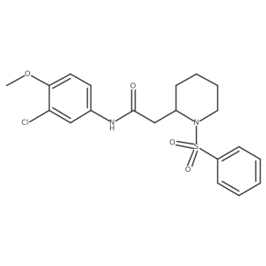 N-(3-chloro-4-methoxyphenyl)-2-(1-(phenylsulfonyl)piperidin-2-yl)acetamide Structure