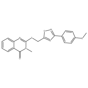 3-Methyl-2-[({3-[4-(methylsulfanyl)phenyl]-1,2,4-oxadiazol-5-yl}methyl)sulfanyl]-3,4-dihydroquinazolin-4-one Structure