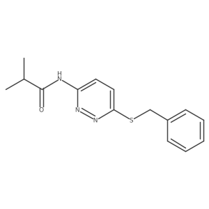 N-[6-(benzylsulfanyl)pyridazin-3-yl]-2-methylpropanamide Structure