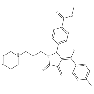 (E)-(4-fluorophenyl){2-[4-(methoxycarbonyl)phenyl]-1-[3-(morpholin-4-ium-4-yl)propyl]-4,5-dioxopyrrolidin-3-ylidene}methanolate结构式