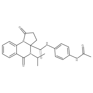 N-[4-(acetylamino)phenyl]-1,5-dioxo-4-(propan-2-yl)-2,3,4,5-tetrahydropyrrolo[1,2-a]quinazoline-3a(1H)-carboxamide结构式